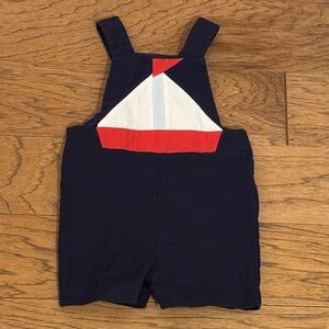 Florence Eiseman Navy Romper with Red Sailboat